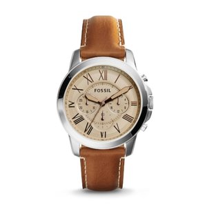 Fossil Grant Chronograph Light Brown Leather Watch FS5118