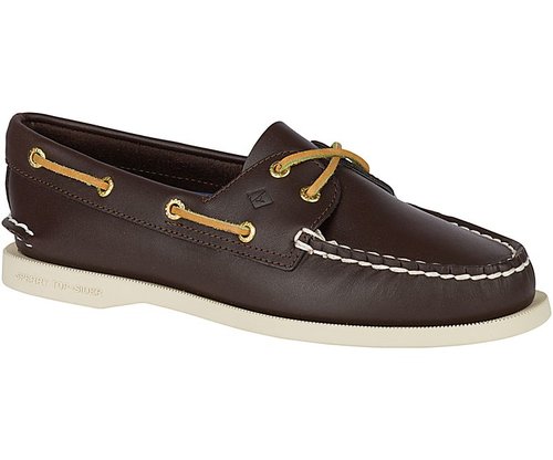 SPERRY WOMEN'S AUTHENTIC ORIGINAL 2-EYE BOAT BROWN LEATHER - 9195017
